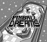 Pinball Dreams title screen for GameBoy